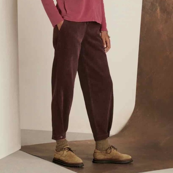 Poetry Tapered Corduroy Trousers Pants Hemp Yak Organic Boho Casual Chocolate - Picture 2 of 16